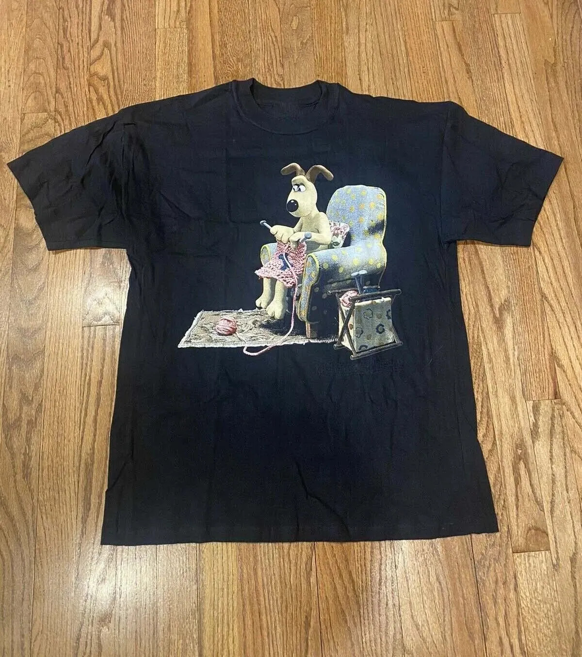 Vintage Wallace & Gromit Cartoon Cotton Black All Size Unisex Tee Shirt