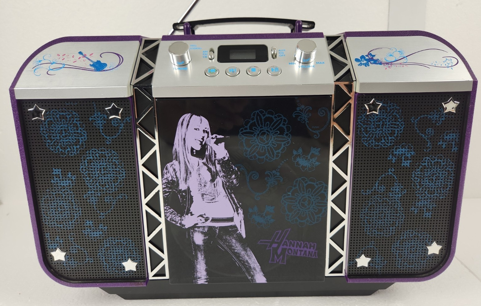 ✅ 2008 Disney Hannah Montana AM/FM Radio and CD Player Boombox Model HM550B