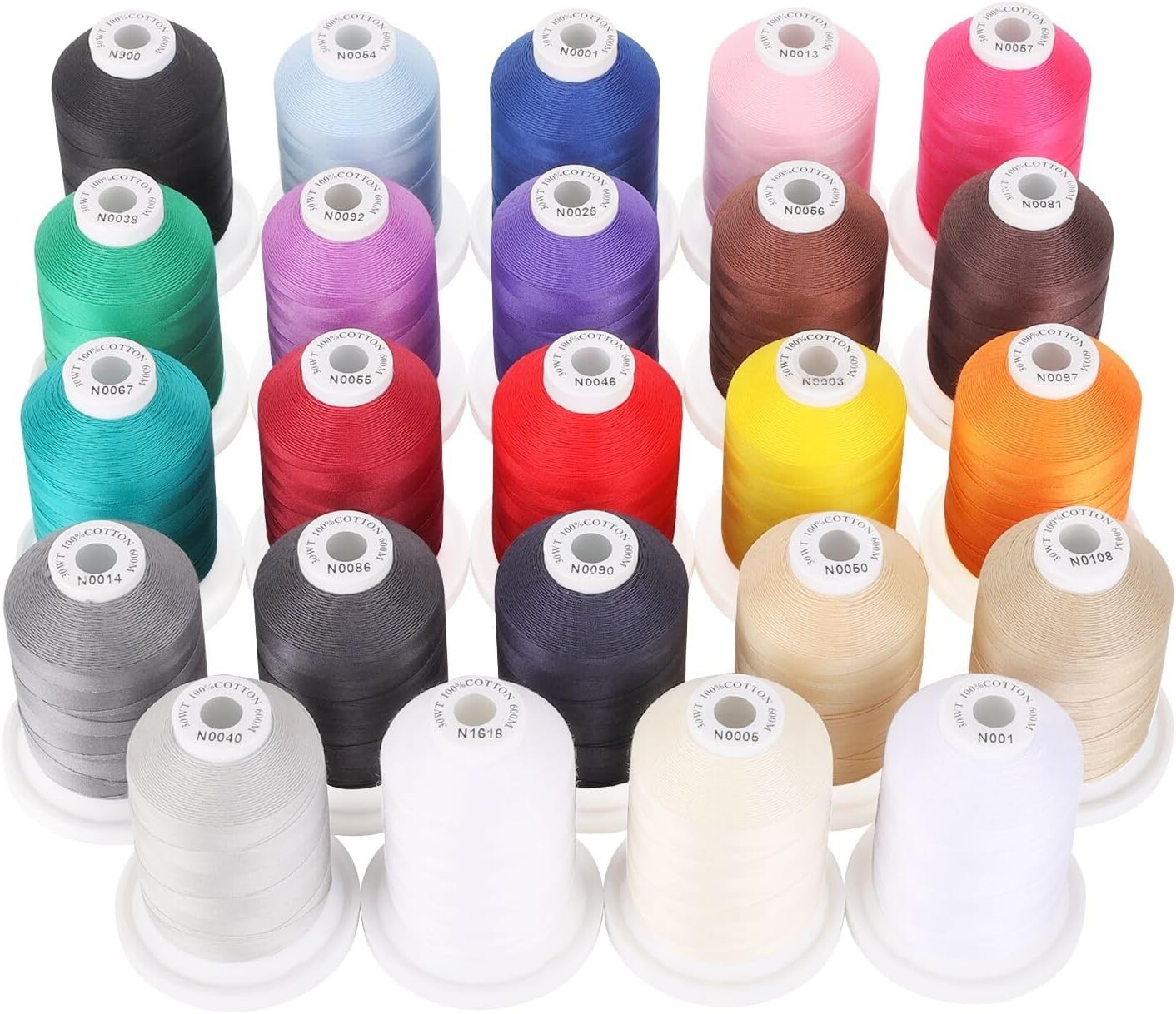 Multi-Purpose 100% Mercerized Cotton Threads -24 Basic Colors