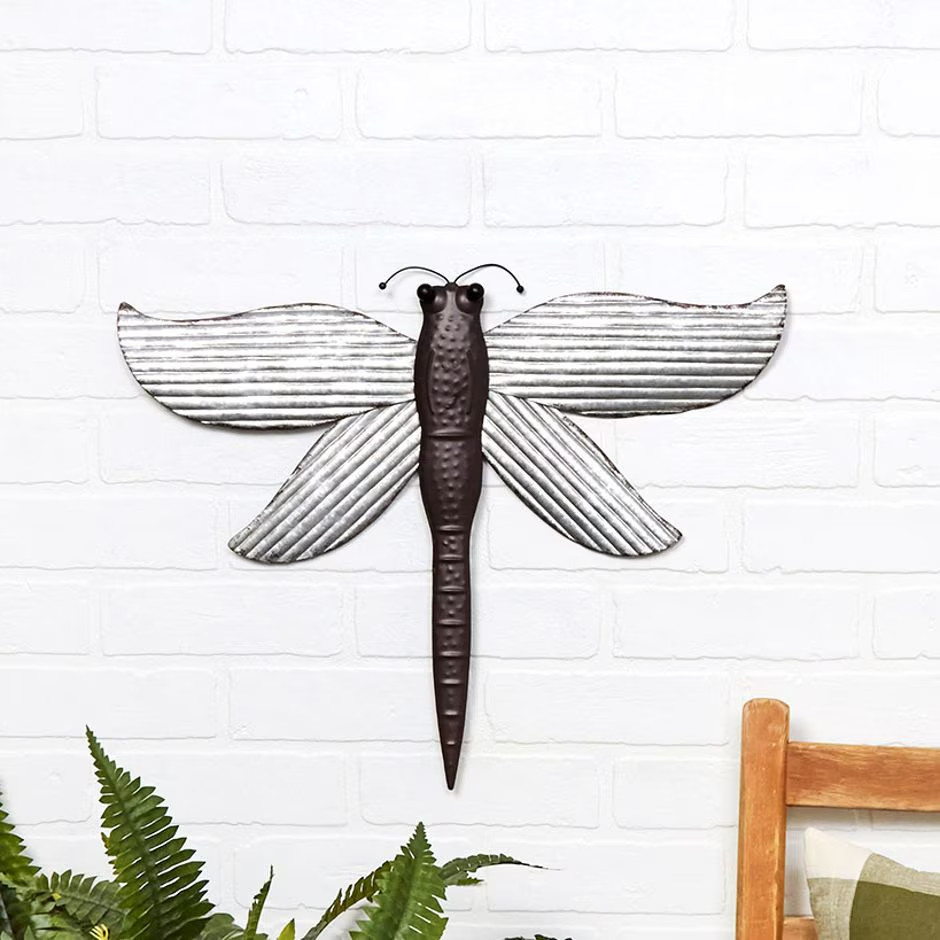 Large Shimmering Wings Butterfly Indoor/Outdoor Galvanized Metal Wall Art