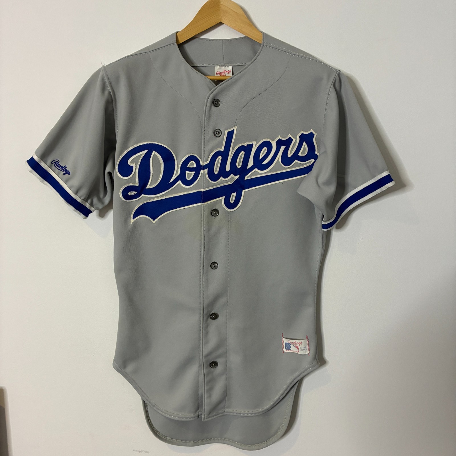 Vintage Los Angeles Dodgers MLB Jersey Rawlings 80s Blank Away Grey Size 40