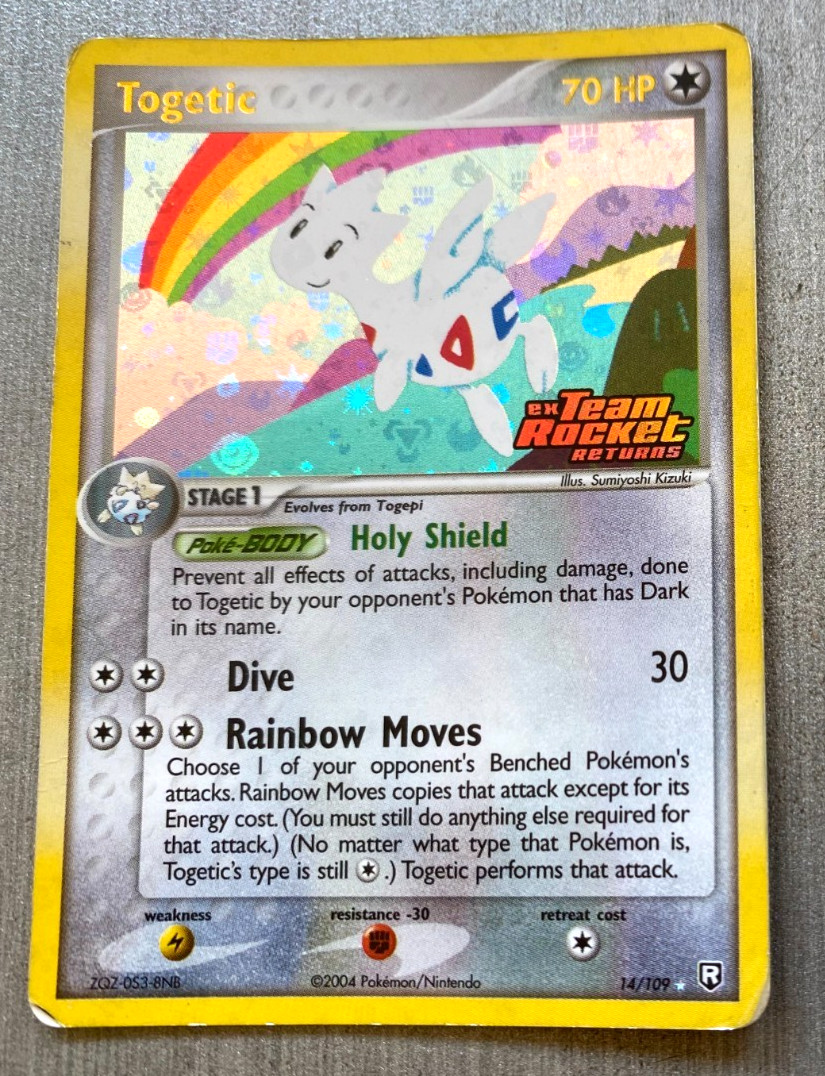 Pokemon Togetic 14/109 EX Team Rocket Returns Gold Name Stamp Reverse Holo MP/HP