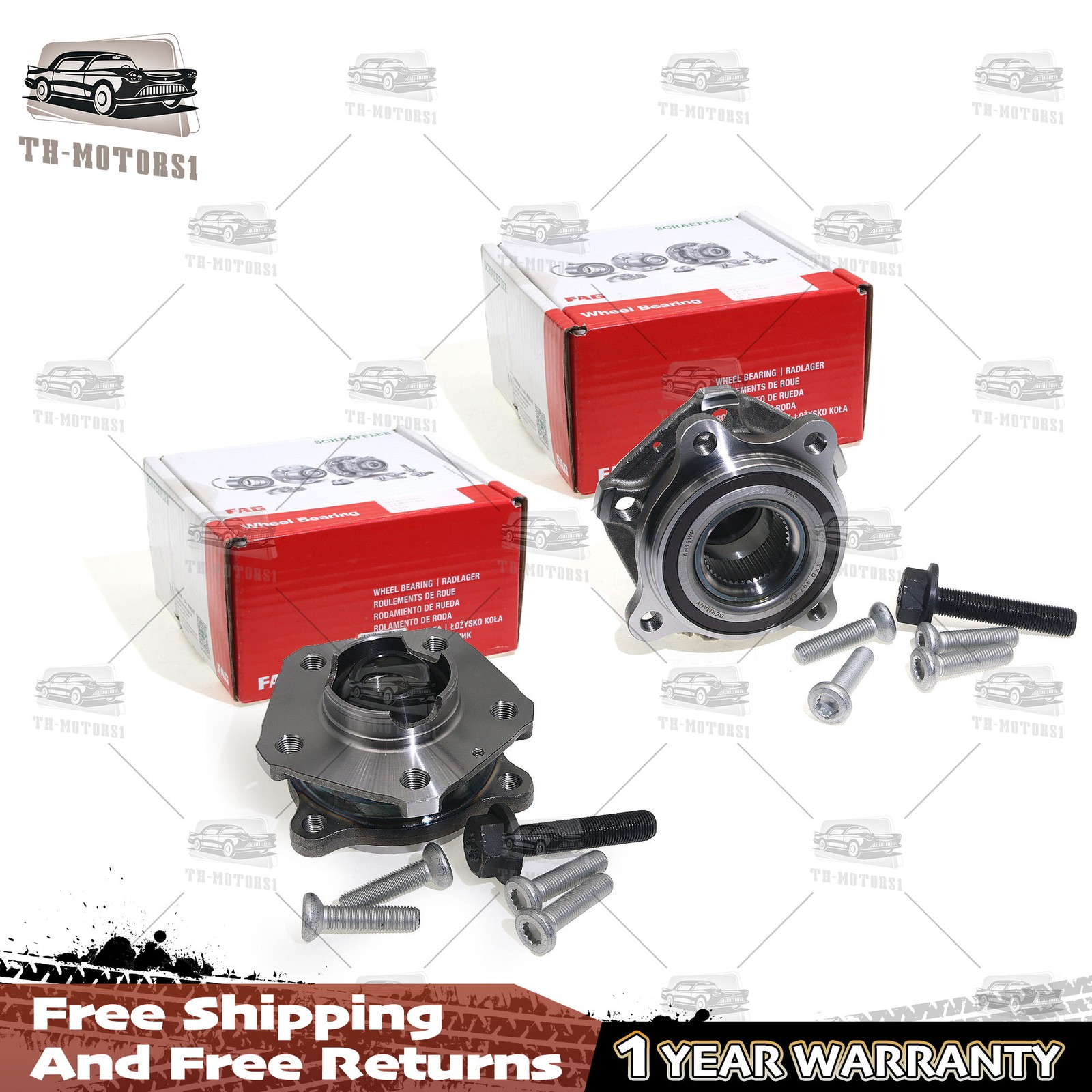 2PCS FAG Front Wheel Hub Bearing Assembly 4M0498625A For Audi Q5 A4 A5 Q7 Q8