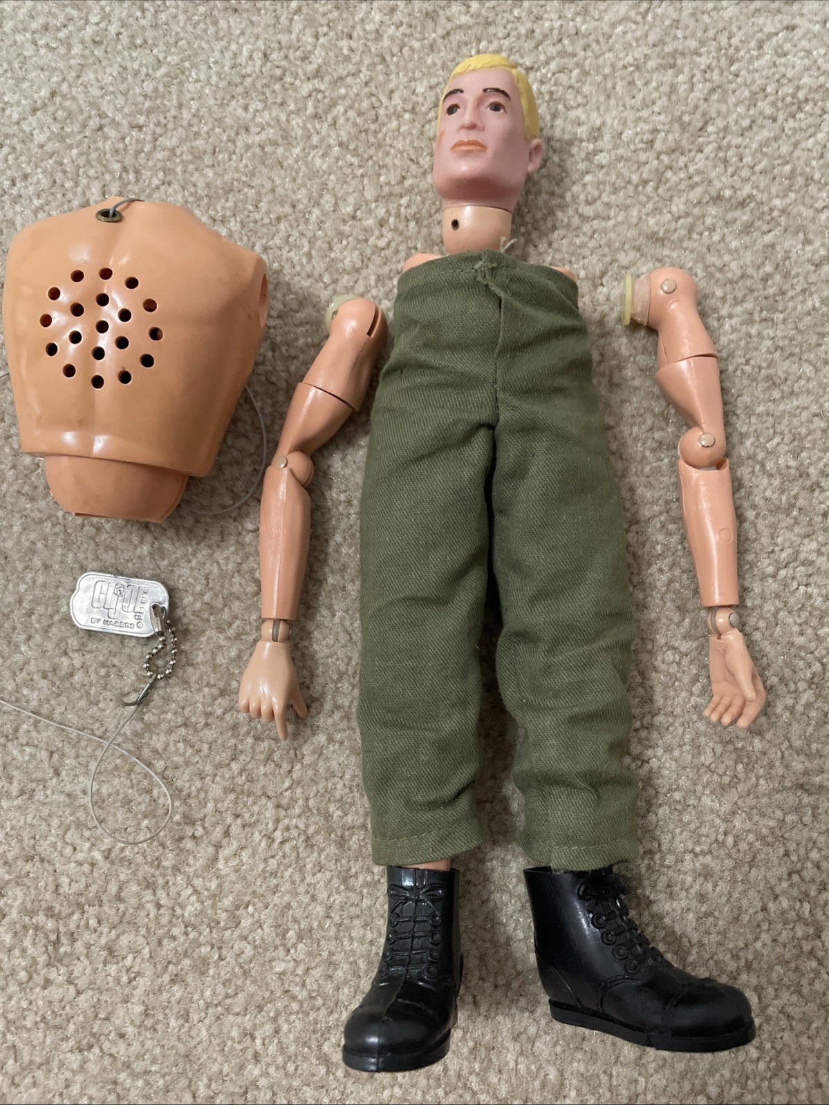 Vintage 1964 GI JOE Blonde Hair With Scar- With Accessories - Doll Is In Pieces