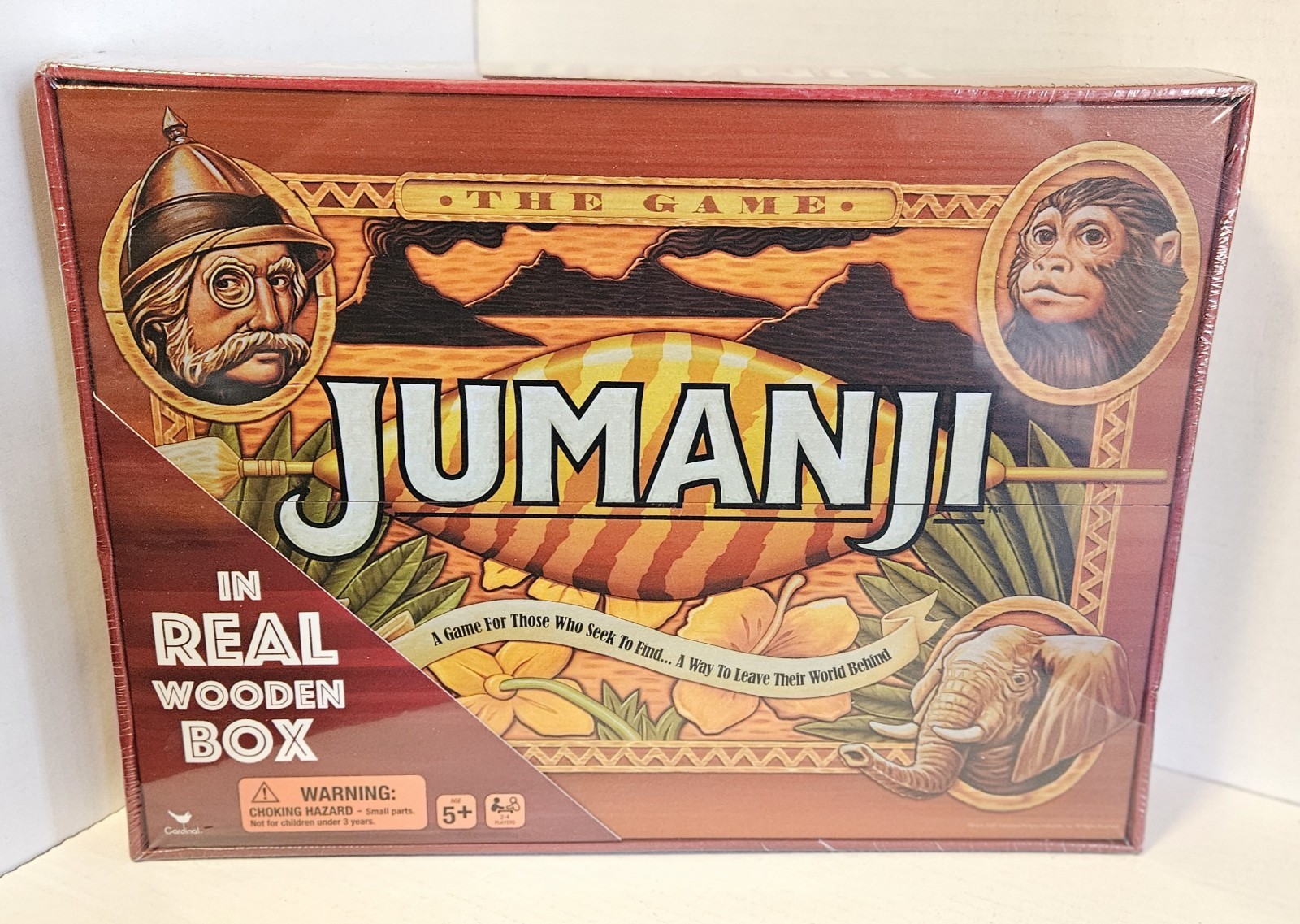 Jumanji Board Game Wooden Box Classic Retro Real Wood Case Award Fun NEW Sealed