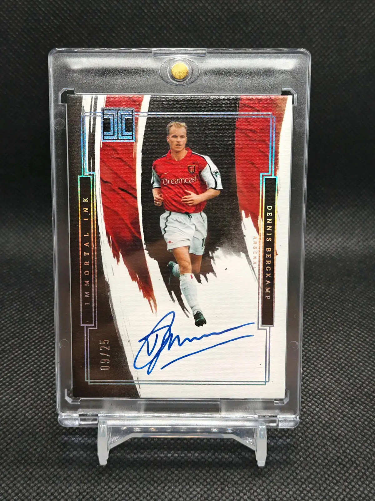 2021-22 Panini Impeccable Premier League Immortal Ink Dennis Bergkamp 9/25 CD70