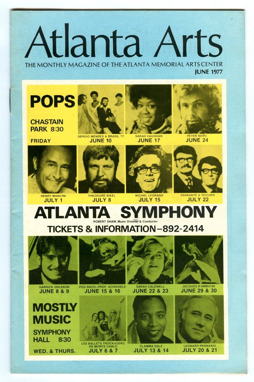 Rare 1977 ATLANTA ARTS Magazine Sarah VAUGHAN & Sergio MENDES Concert Program