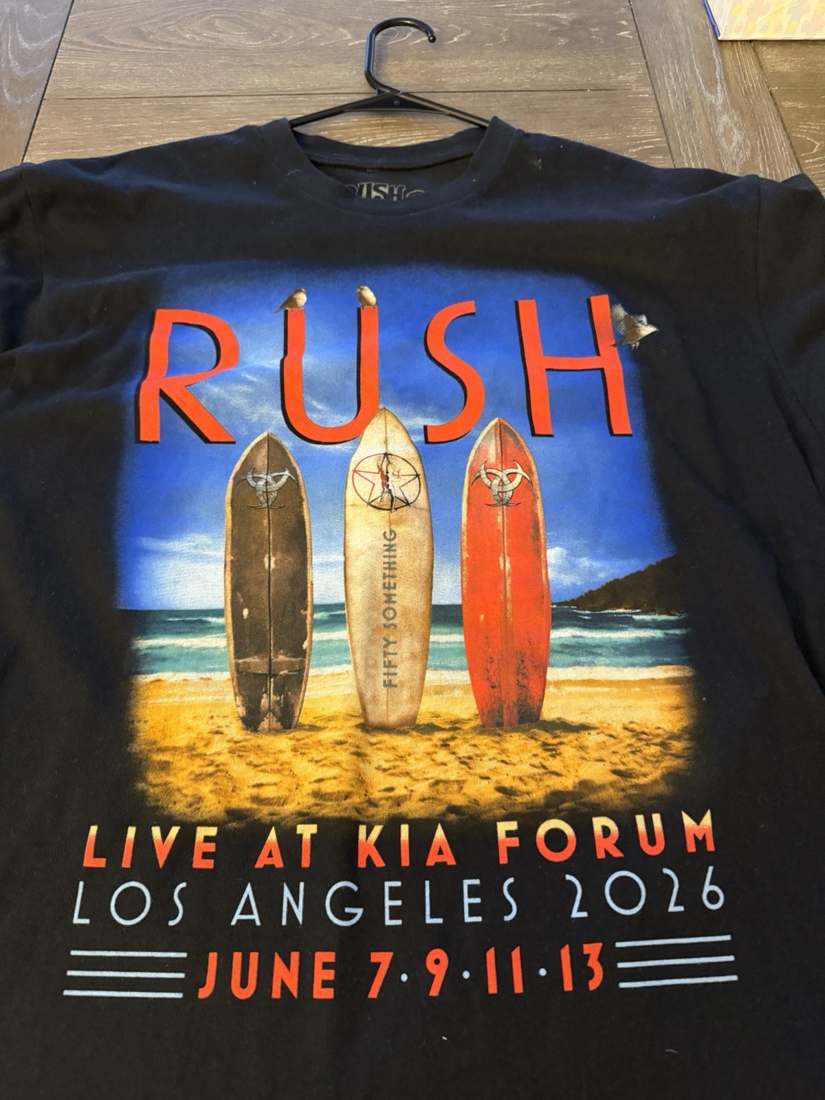OFFICIAL RUSH FIFTY SOMETHING 2026 TOUR LOS ANGELES THE FORUM EVENT SHIRT L