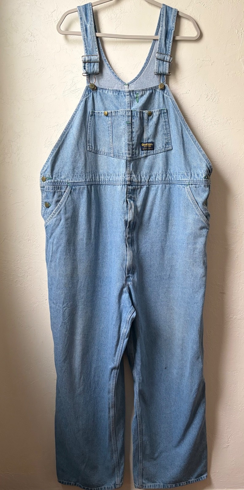 Vintage OshKosh B’gosh Vestbak Denim Overalls 50x29 USA Carpenter Workwear