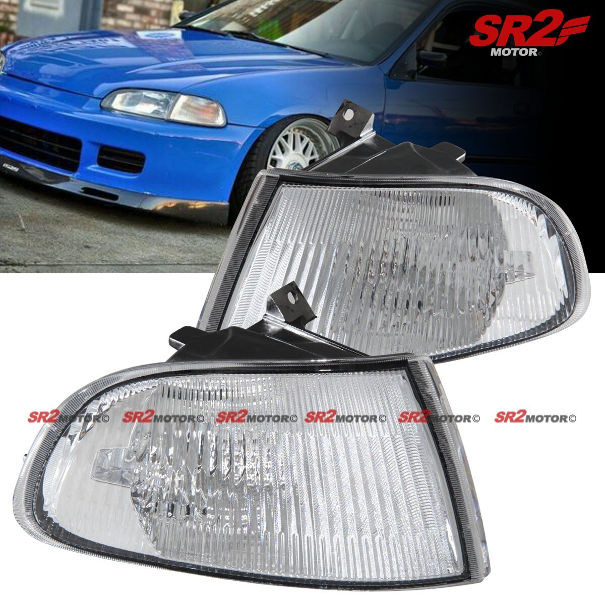 For 92-95 Honda Civic Coupe Hatchback JDM Vision Clear Turn Signal Corner Lights