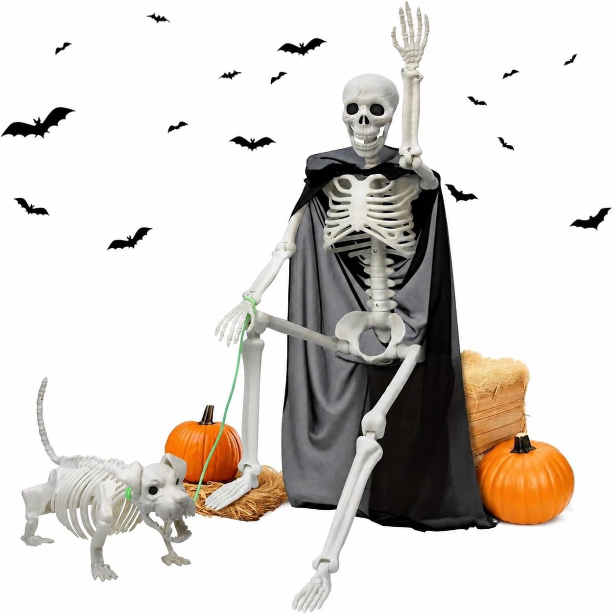 Halloween Decorations Outdoor 36 Inch Realistic Posable 36inch, White Halloween Decorations Outdoor 36 Inch Realistic Posable 36inch, White