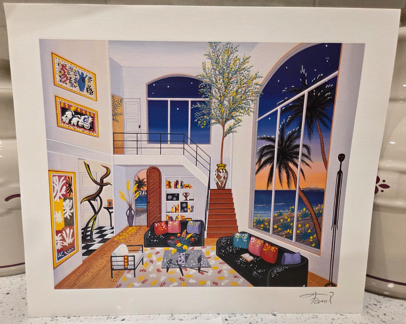 “INTERIOR WITH THREE MATISSE” VINTAGE 1999 FANCH (FRANCOIS LEDAN) SERIOLITHO