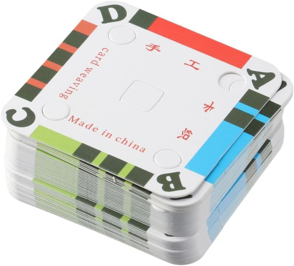 Uniquer 100Pcs Weaving Cards Square DIY Tablet Handmade Four Hole Paper Loom