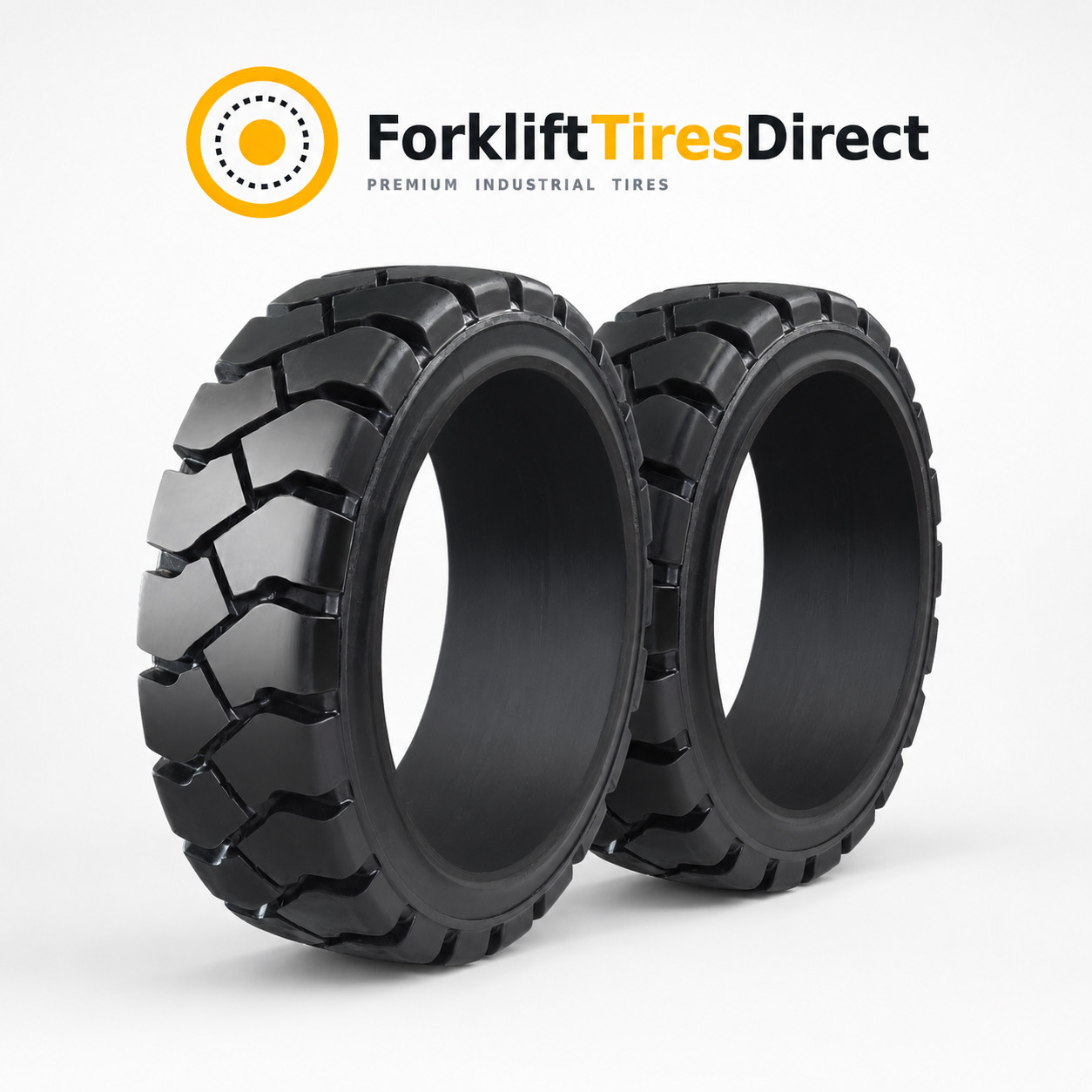 (Pack of 2) Forklift 21x7 15 Black Traction Indoor Press On Band Tire