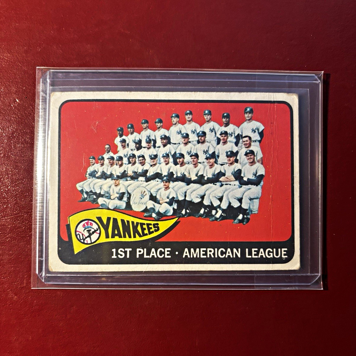 Topps New York Yankees 1964 Team Card #513 1st Place American League MLB Topps New York Yankees 1964 Team Card #513 1st Place American League MLB