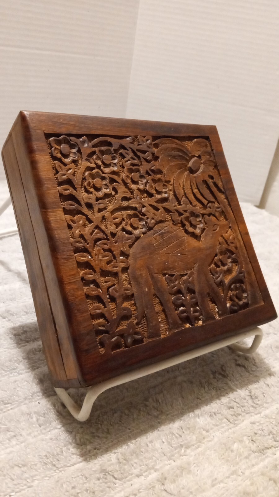 Vintage Hand Carved CAMEL Wood TRINKET Jewelry Box ~ 6 Vintage Hand Carved CAMEL Wood TRINKET Jewelry Box ~ 6