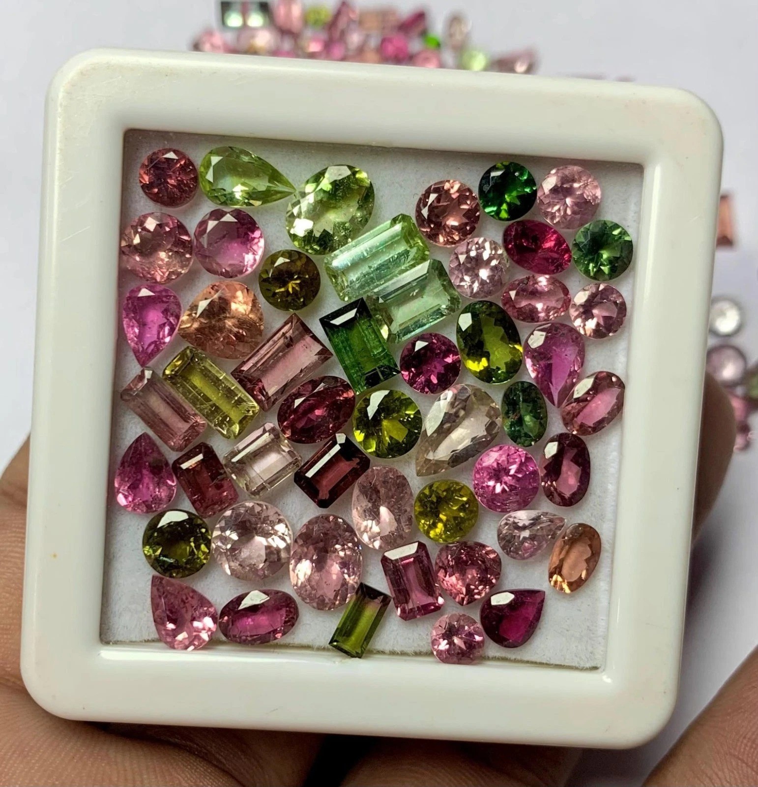 Natural 25 Piece Mix-Color Tourmaline Mix Cut Certified Loose Gemstone