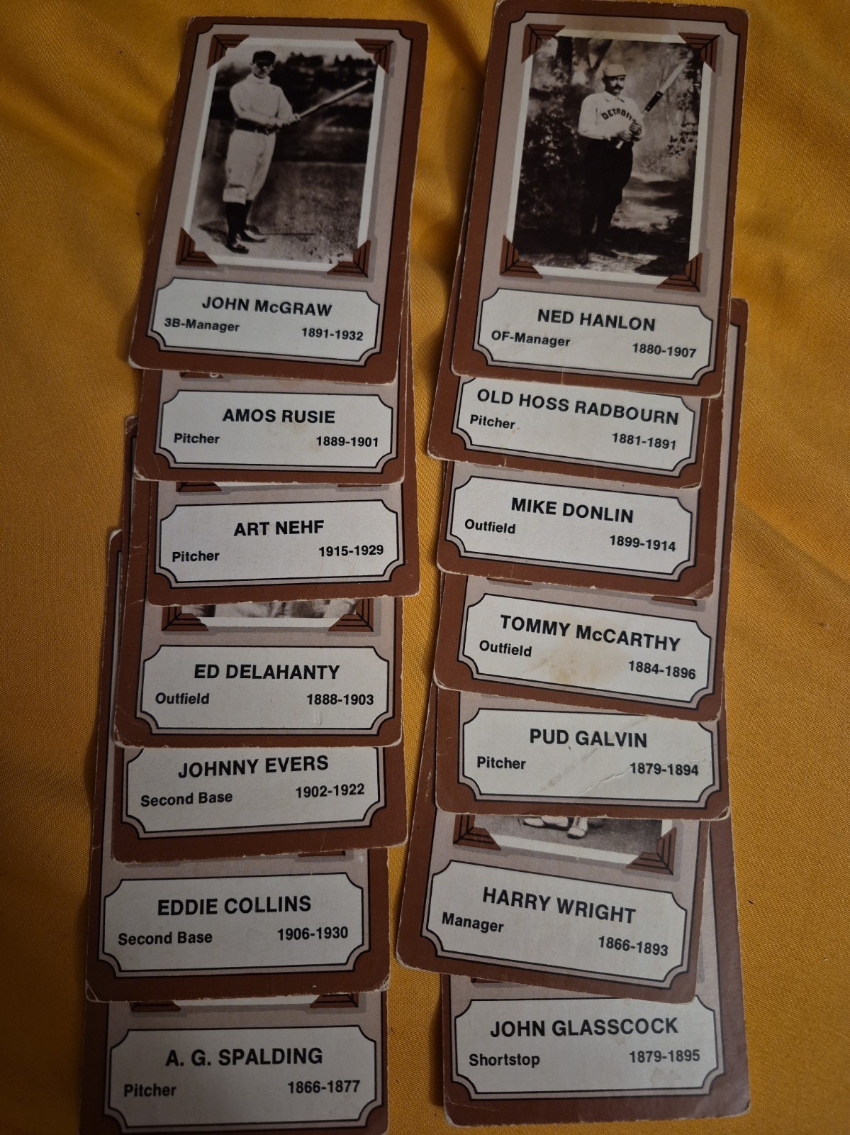 1974 Fleer Laughlin Pioneers of Baseball 14 Card Lot McGraw Spalding Glasscock