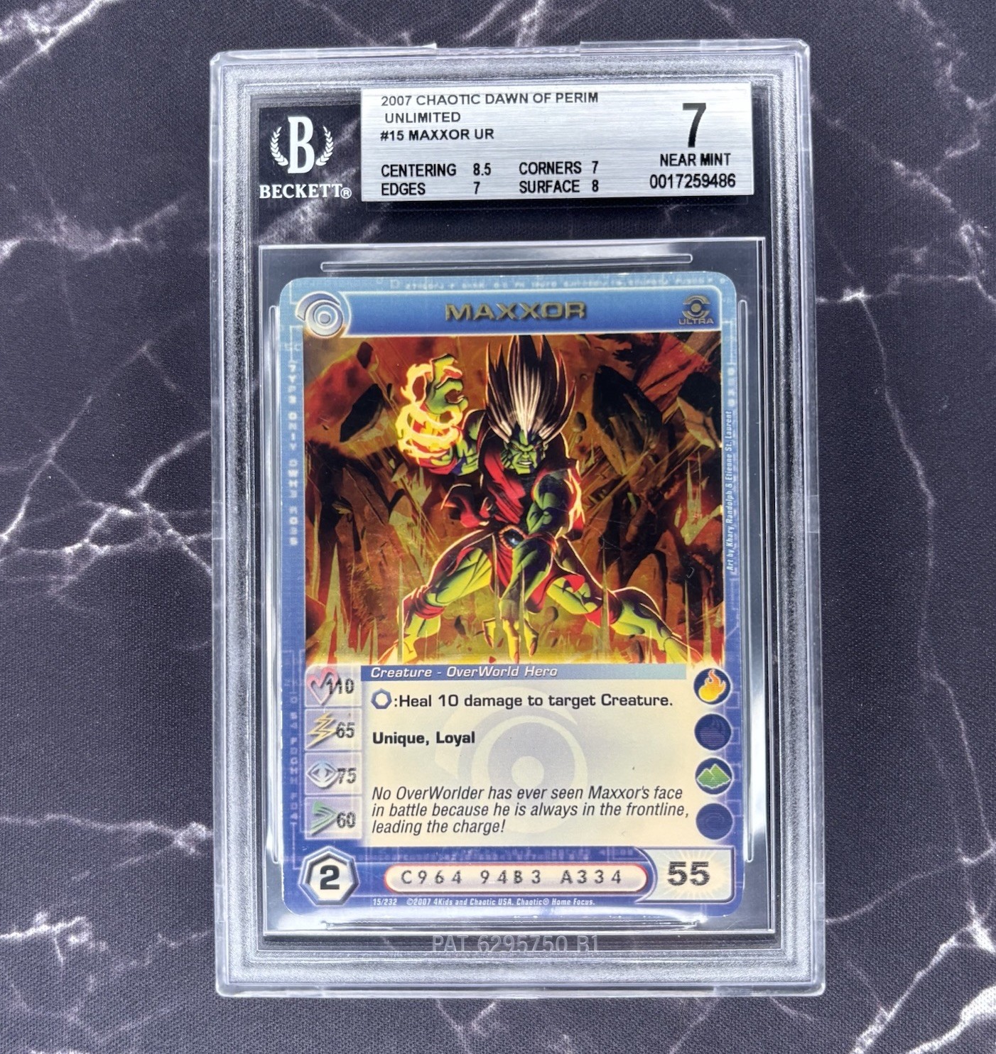 2007 Chaotic Maxxor Dawn Of Perim Ultra Rare Premium Unlimited 2 MAX CS BGS 7
