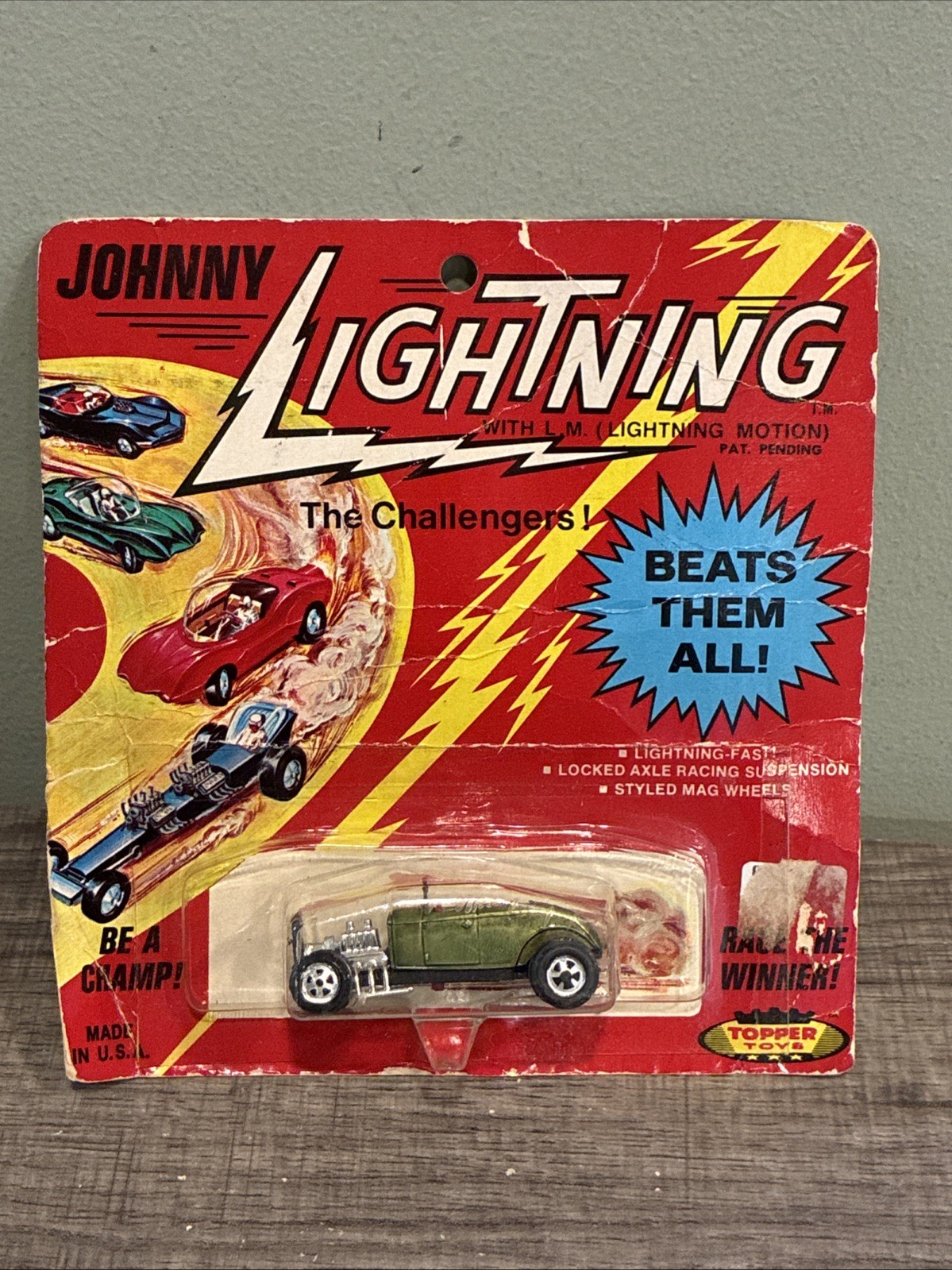 1969 JOHNNY LIGHTNING Topper '32 FORD HOT ROD GREEN NEW IN BLISTER PACK 1969 JOHNNY LIGHTNING Topper '32 FORD HOT ROD GREEN NEW IN BLISTER PACK