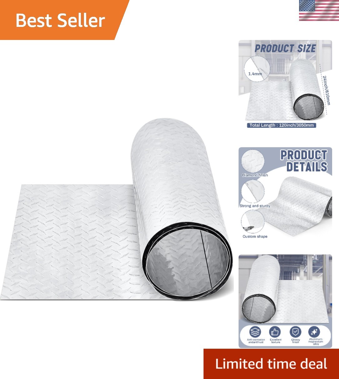 1pcs Aluminum Diamond Plate Sheet, Heavy Duty Tread Plate Aluminum Sheet Meta... 1pcs Aluminum Diamond Plate Sheet, Heavy Duty Tread Plate Aluminum Sheet Meta...