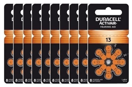 Duracell Activair Hearing Aid Batteries: Size 13 (80 Batteries), Exp 2029