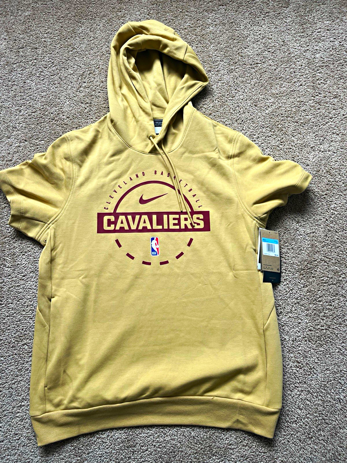 Nike Cleveland Cavaliers NBA Dri-FIT Hoodie Sweatshirt Beige Men\'s M