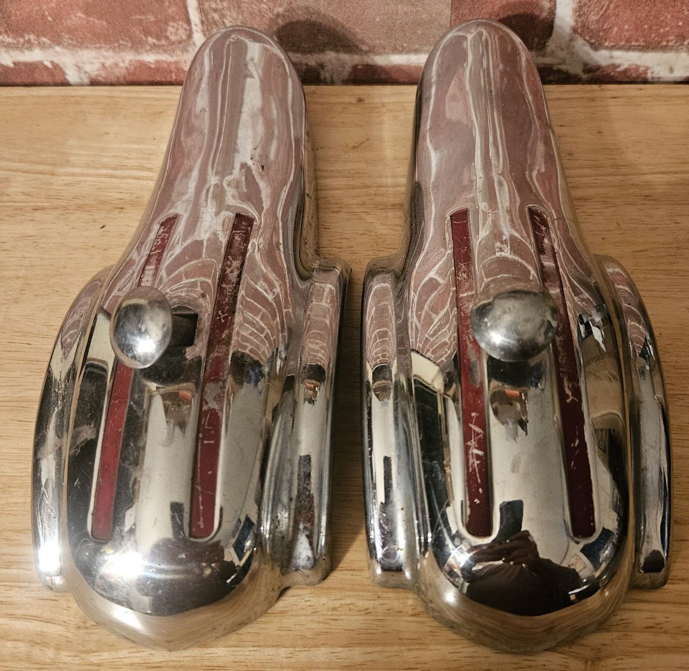 VINTAGE GM, FORD CHROME BUMPER OVERRIDER GUARDS - ORIGINAL PARTS