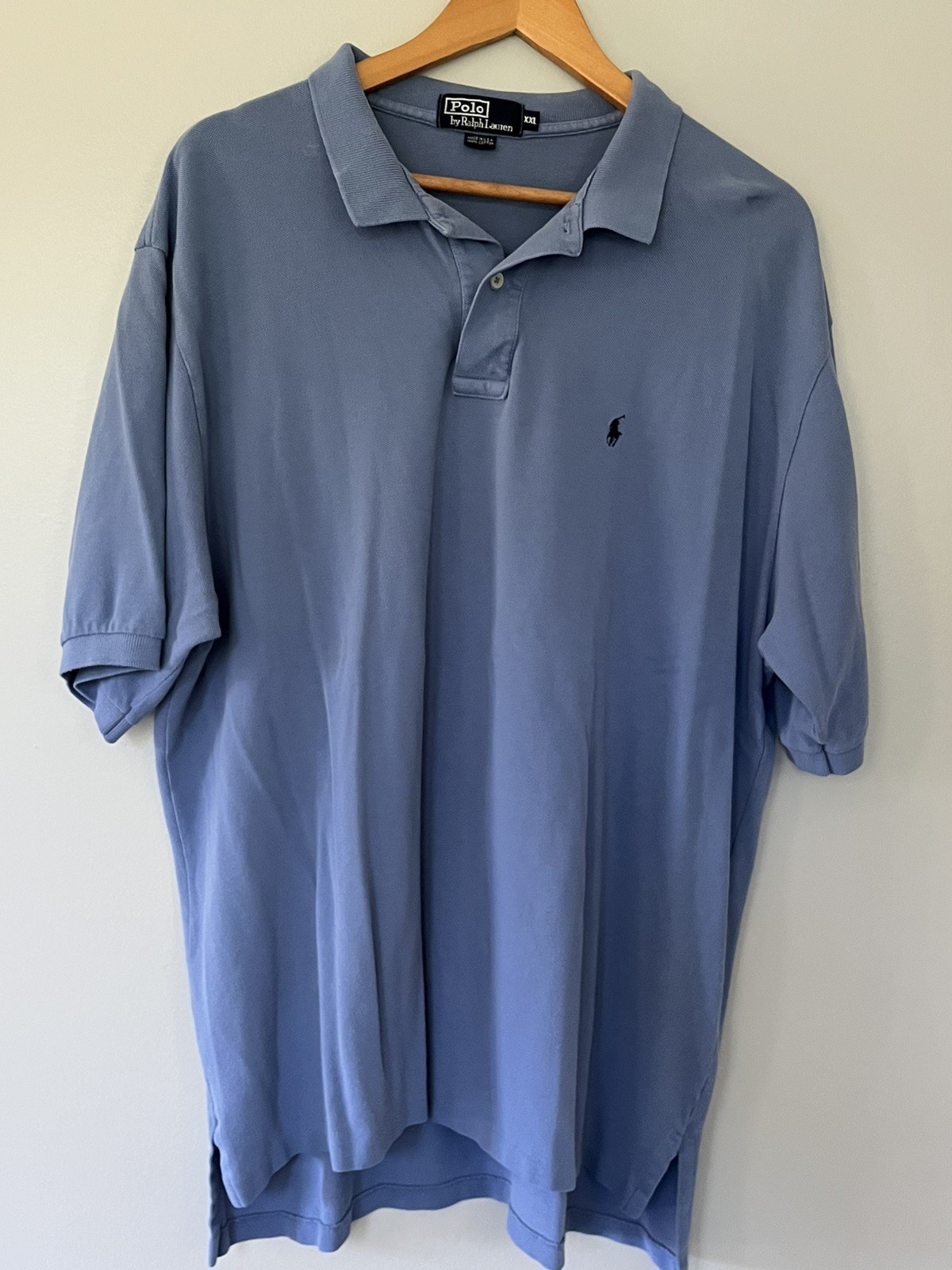Vintage 80s/90s Polo Ralph Lauren Mens XXL Blue Short Sleeve Cotton Made in USA