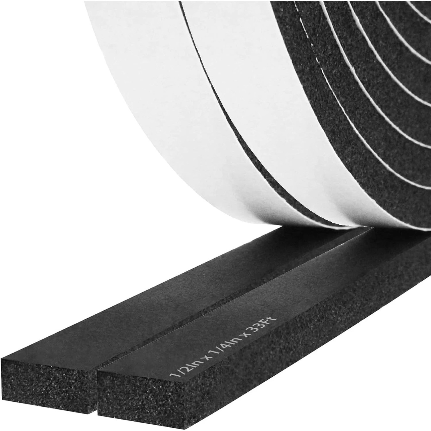 1/2In X 1/4In X 33Ft Foam Insulation Tape Self Adhesive, Weather Stripping 1/2In X 1/4In X 33Ft Foam Insulation Tape Self Adhesive, Weather Stripping