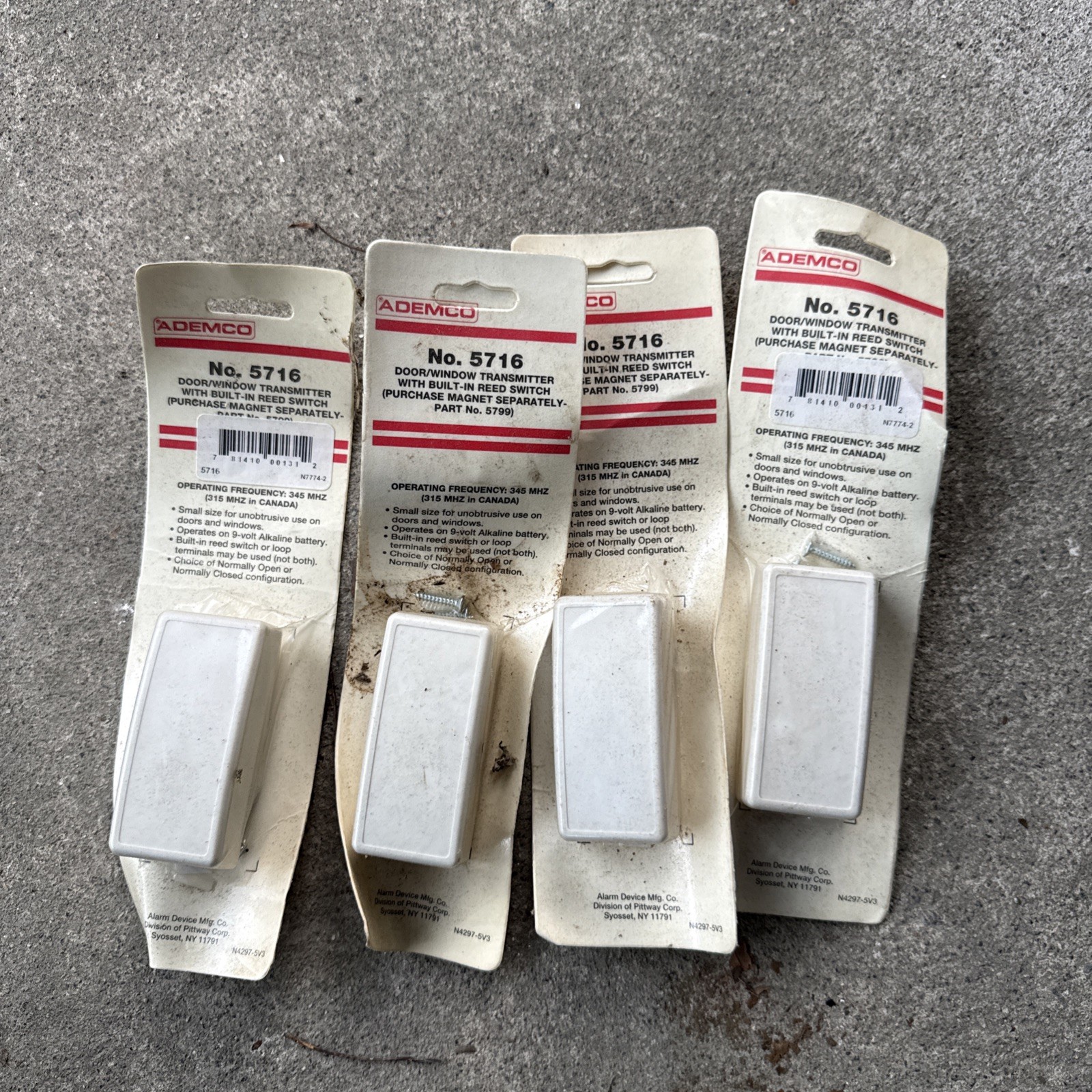 Lot of 4 ADEMCO 5716 Wireless Door Window Transmitters 345MHz NEW NOS