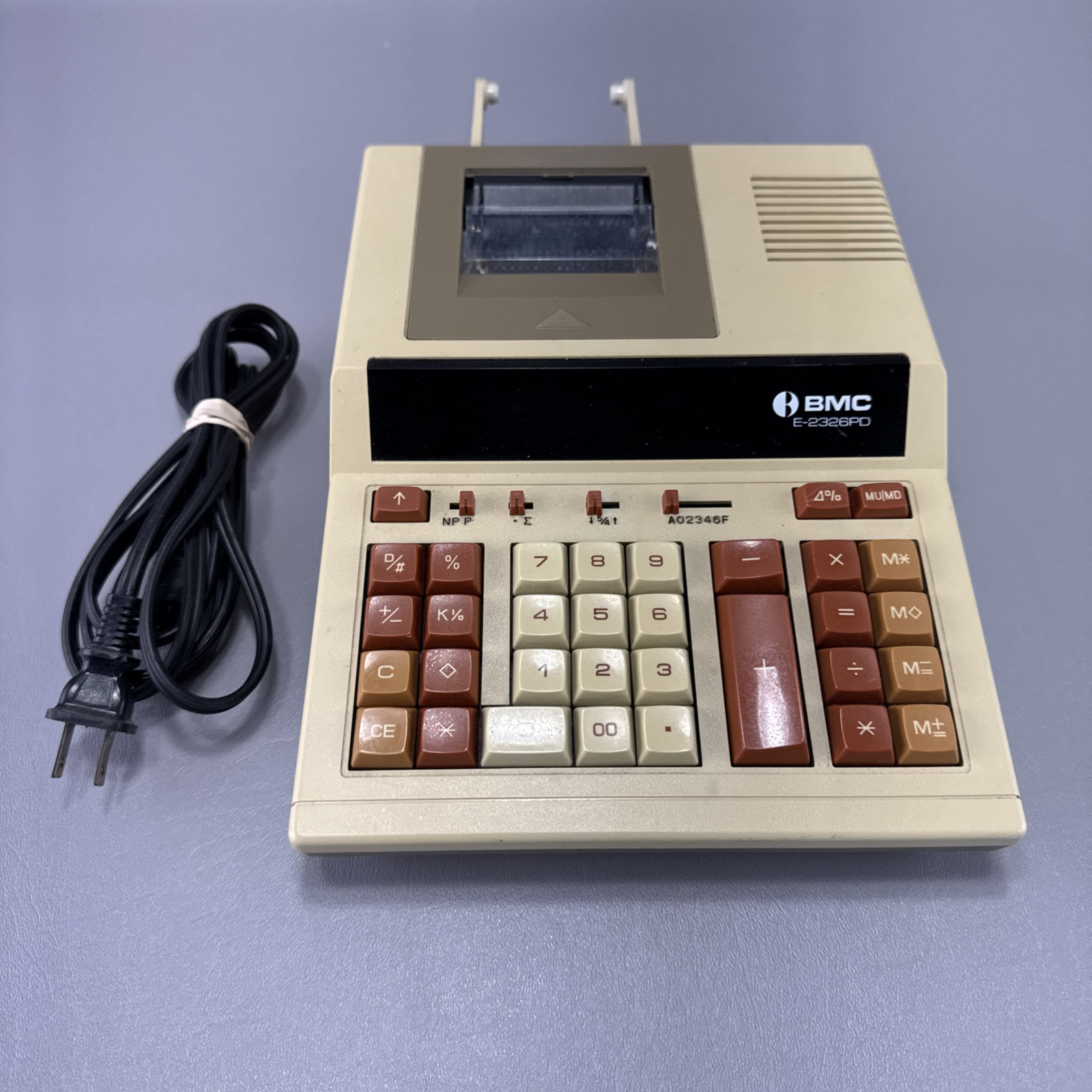 Vintage BMC E-2326PD Printing Calculator Addinng Machine Works Great
