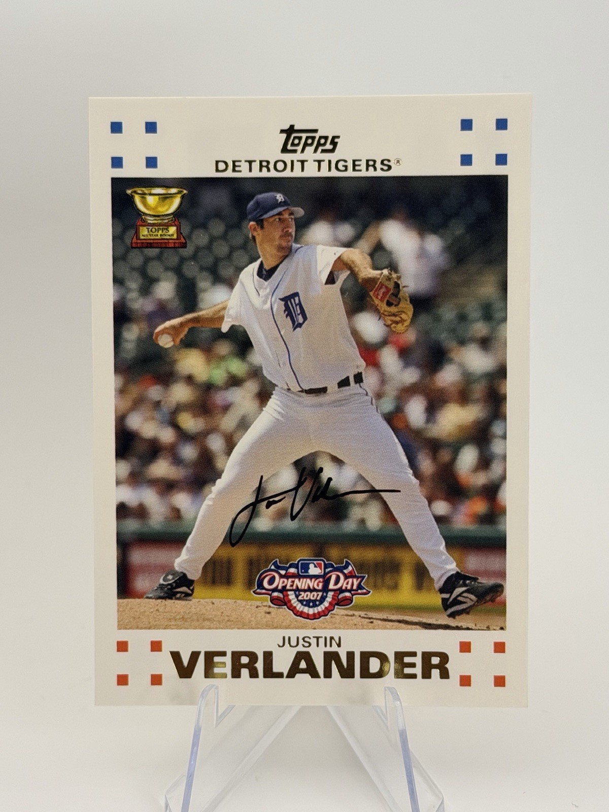 Justin Verlander Topps 2007 Opening Day Gold /2007 Tigers Baseball Card #187