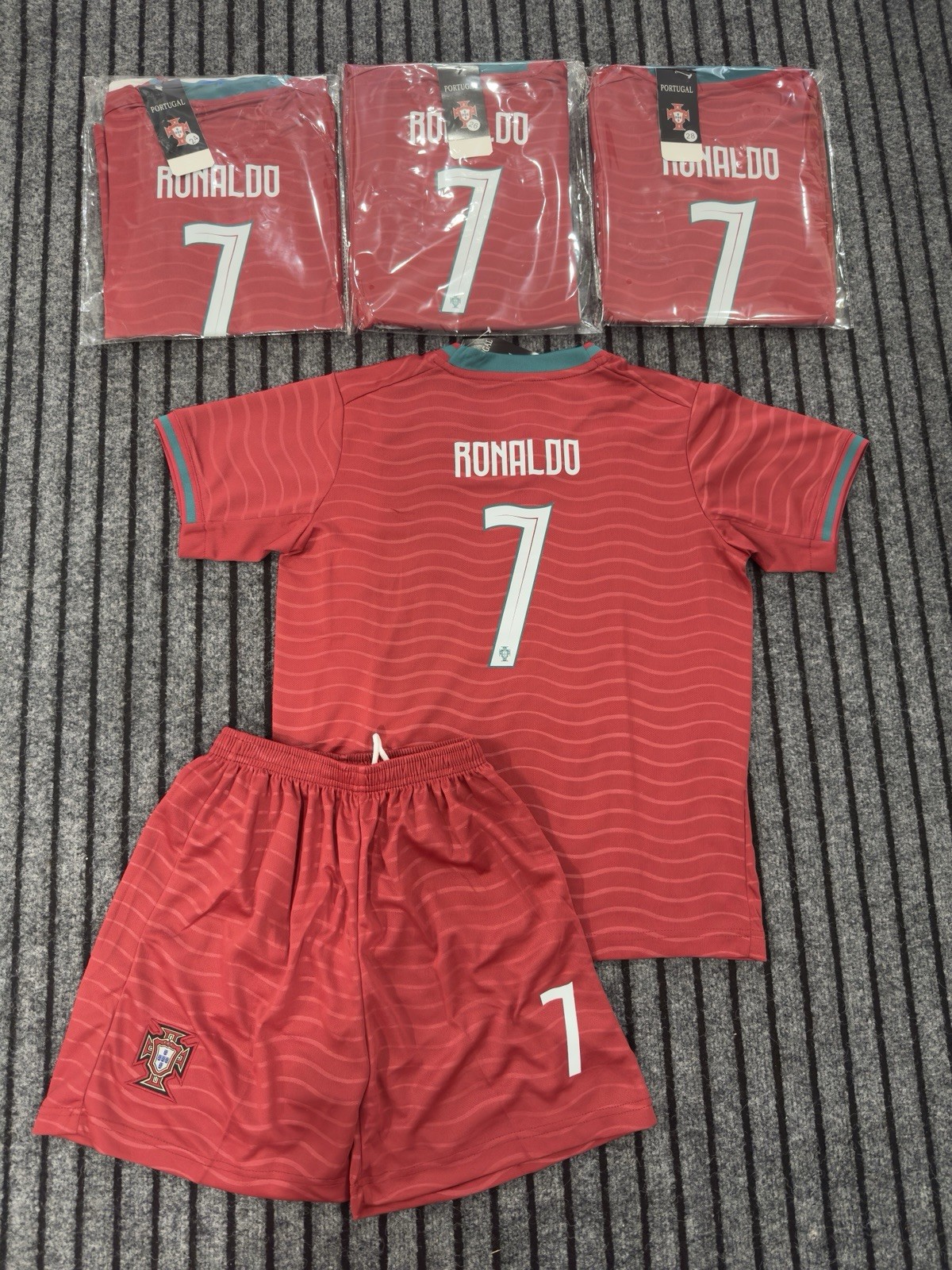 Soccer sets, $32.5 each set (jerseys with shorts), size chart in the pictures Soccer sets, $32.5 each set (jerseys with shorts), size chart in the pictures