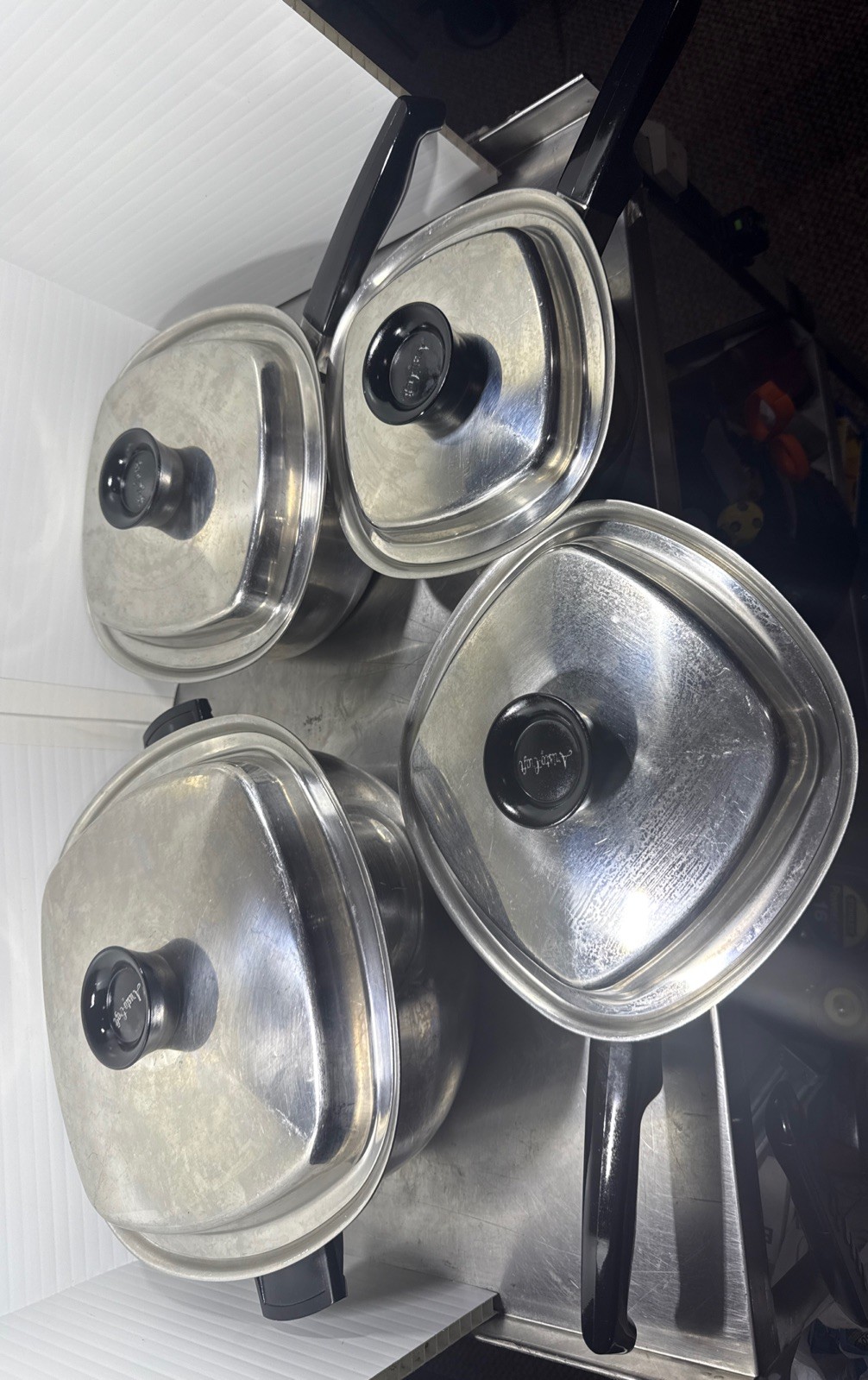 Vtg Aristo-Craft 18-8 Stainless Steel Multi-Ply Cookware Set USA Square Pans
