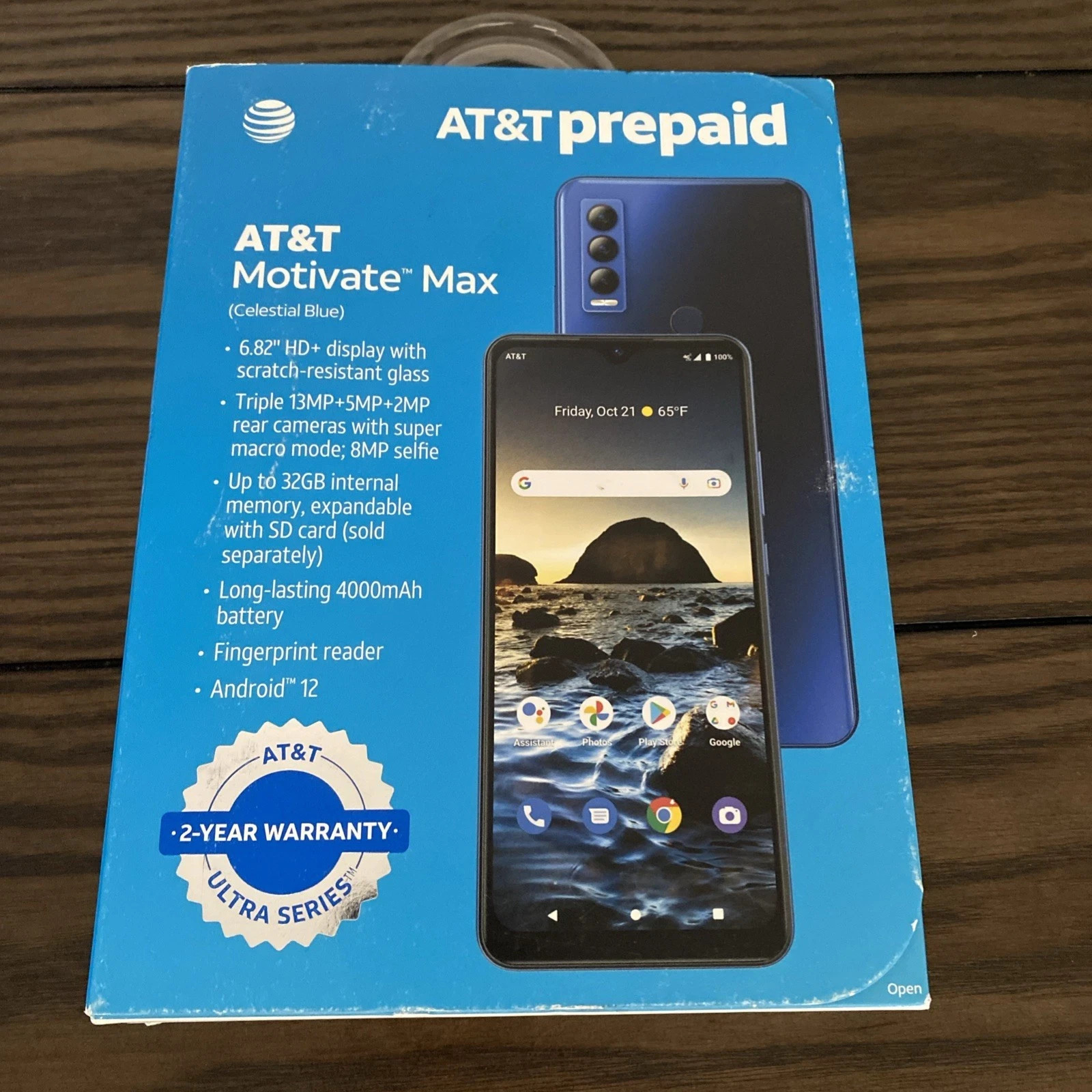 AT&T Prepaid Motivate Max (32GB) Smartphone - Blue 6.82 \