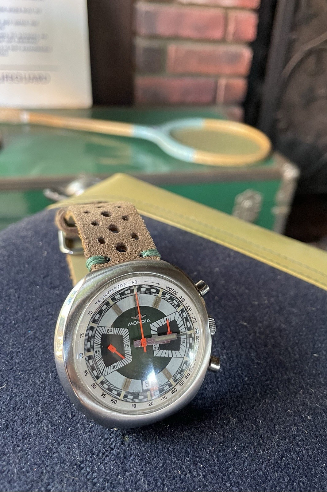 Mondia By Zenith Green Rally Chronograph. Ref. 02.809.60. Valjoux 7734. Swiss.