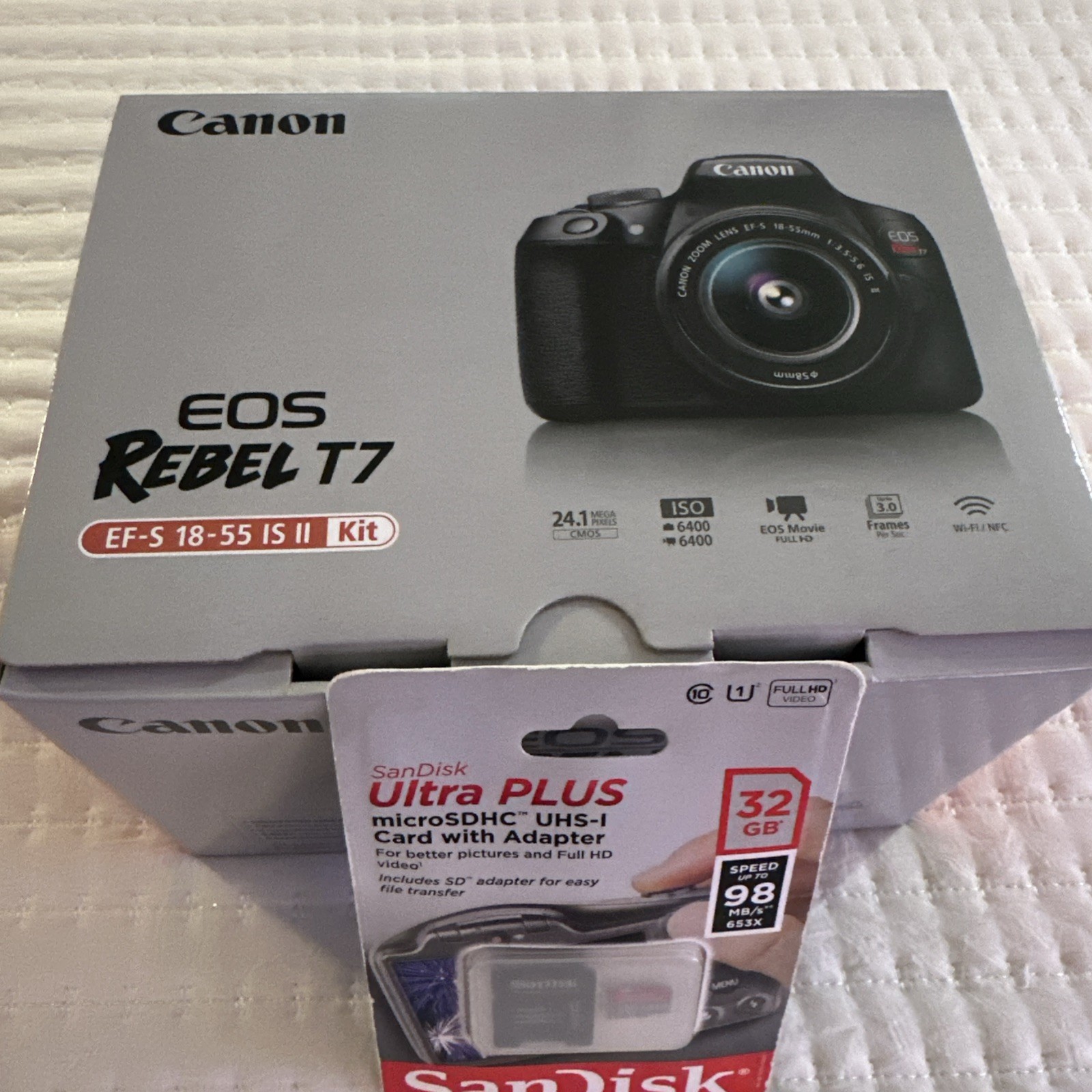 Canon EOS Rebel T7 24.1 MP Digital SLR Camera - Black EF-S 18-55 IS II Kit