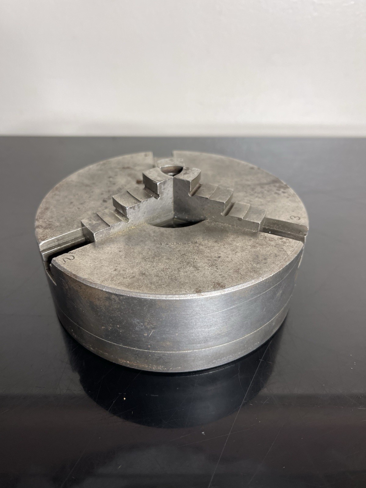 Vintage 4 1/2” Three Jaw Scroll Chuck 1” Bore Made In USA Lathe