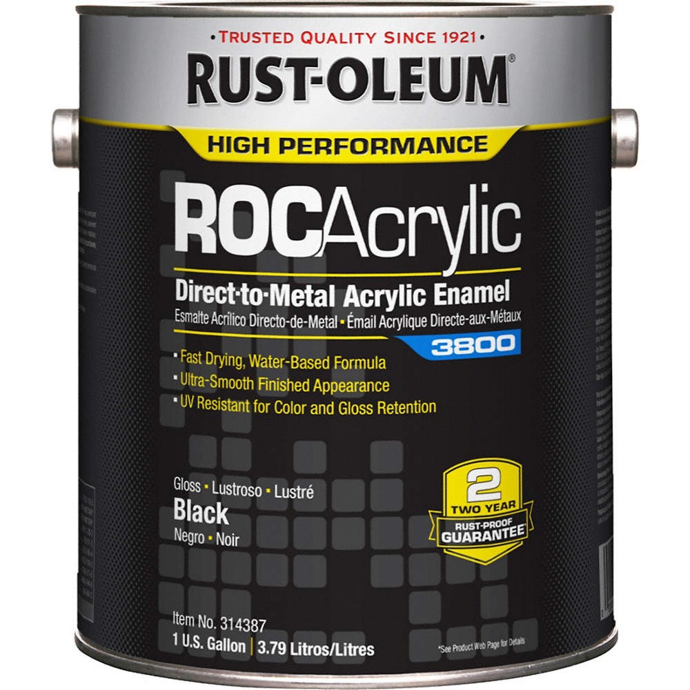 RUST-OLEUM 314387 Acrylic Enamel Coating,Black,1 gal,Can 454H19
