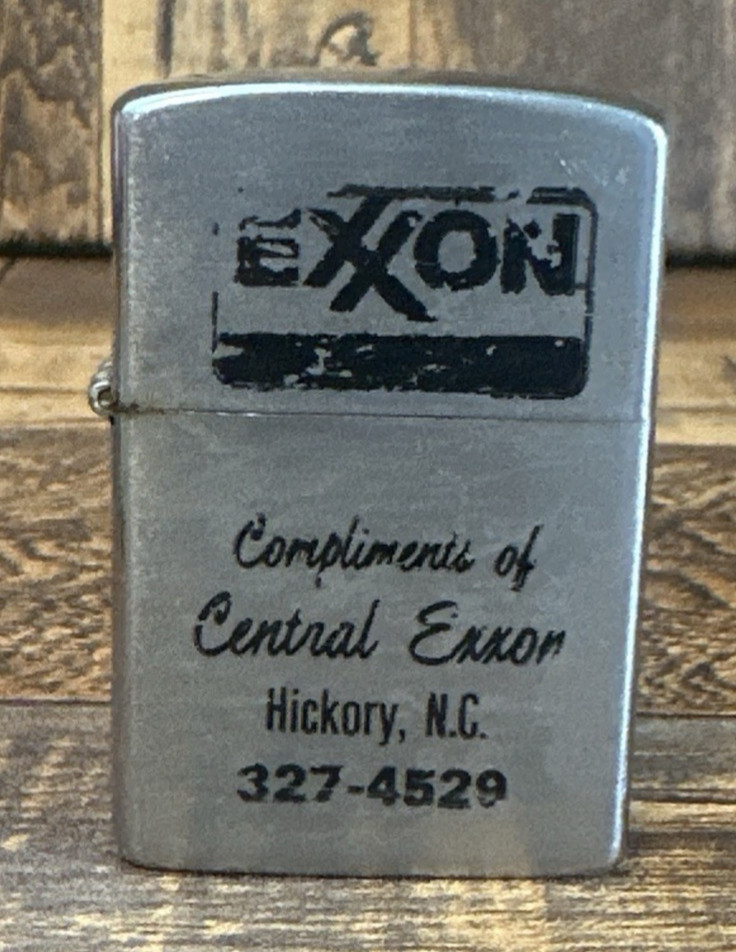 Vintage Exxon Gas Station Advertising Lighter Hickory North Carolina Unmarked Vintage Exxon Gas Station Advertising Lighter Hickory North Carolina Unmarked