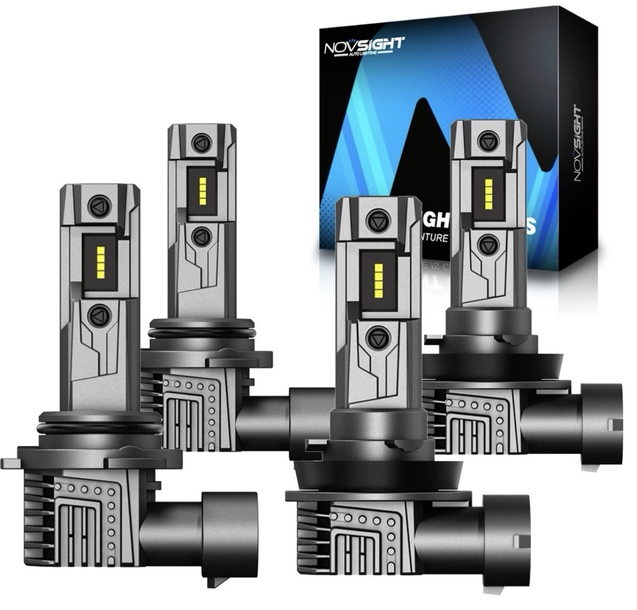 NOVSIGHT 9005 H11 LED Headlight Bulbs Combo Kit High Low Beam Super Bright White