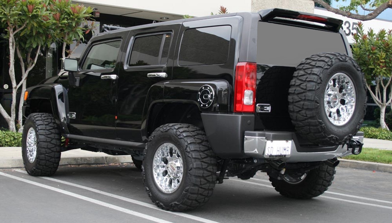 Spoiler For Hummer H3 2006-2010 Rear Hatch W/Light Unpainted Primer New