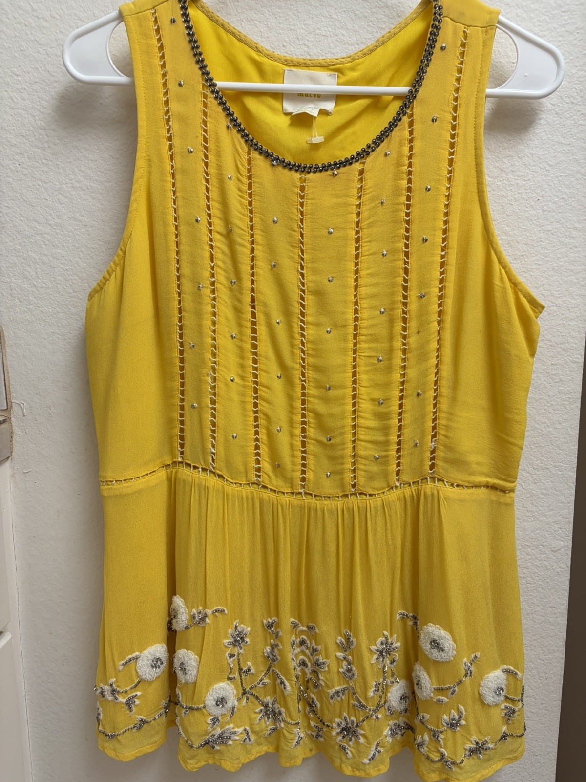 Maeve Anthropologie Calandula Tank Blouse Size 2 - Embroidery, Beading, Stitchin