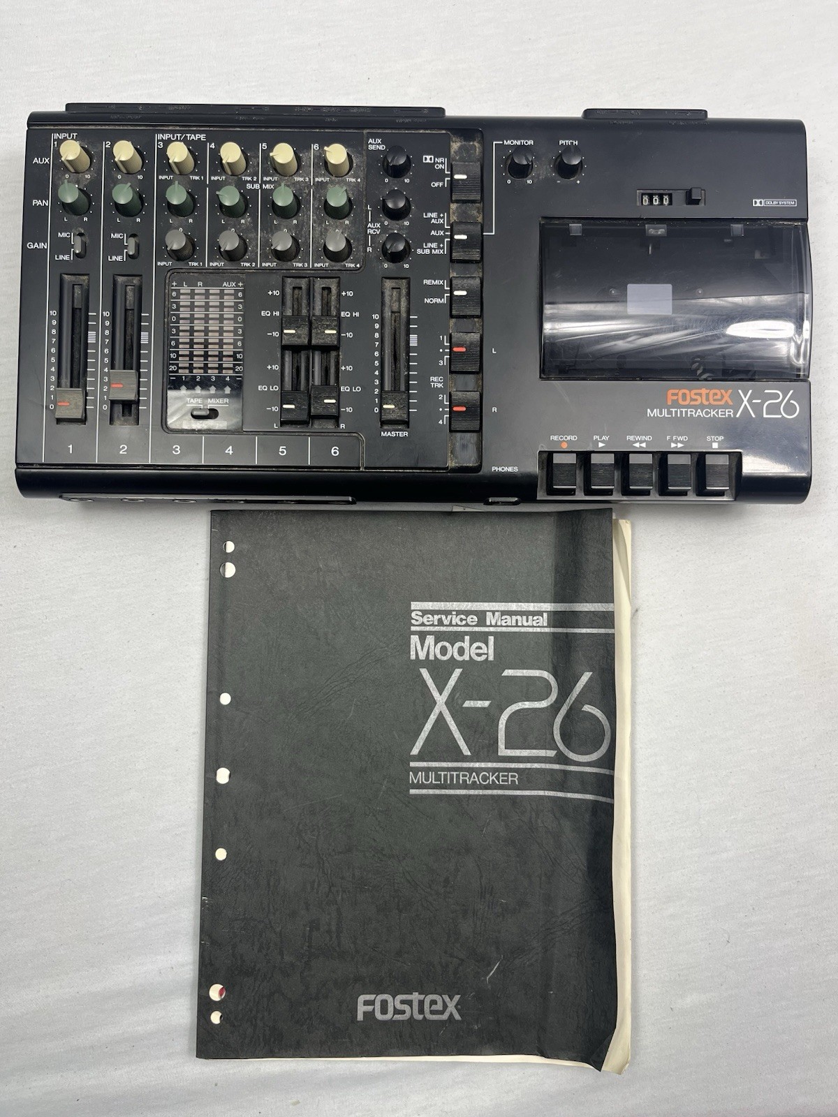 Fostex X-26 4-Track Cassette Recorder FOR PARTS w/ Manual Not Tested *Needs DC Fostex X-26 4-Track Cassette Recorder FOR PARTS w/ Manual Not Tested *Needs DC