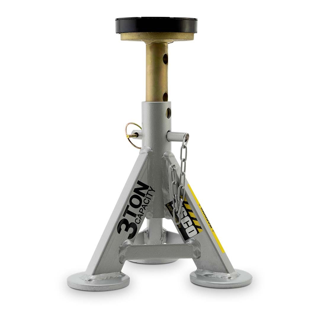 Esco Equipment 10499 Low Profile Performance Jack Stand, Flat Top Rubber, 3 Ton
