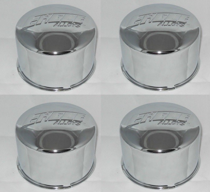4 - EAGLE ALLOYS WHEEL RIM CENTER CAP 3127 CHROME STEEL 4.25