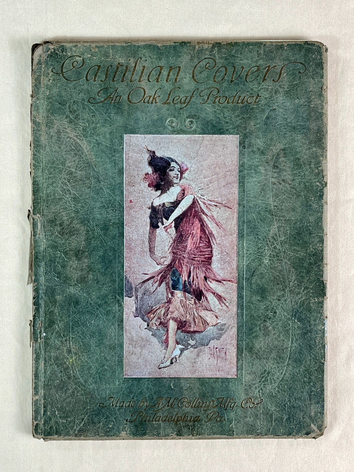 Vintage Oak Leaf Art Deco CASTILIAN COVERS Demonstration Catalog - A.M. Collins