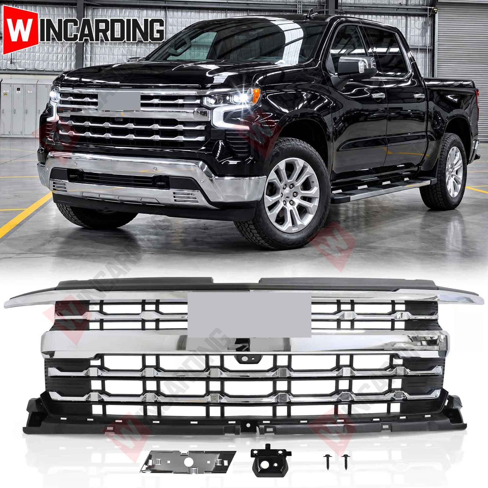 Front Upper Grille Fit For 2022-2026 Chevy Silverado 1500 LTZ Chrome 85516947