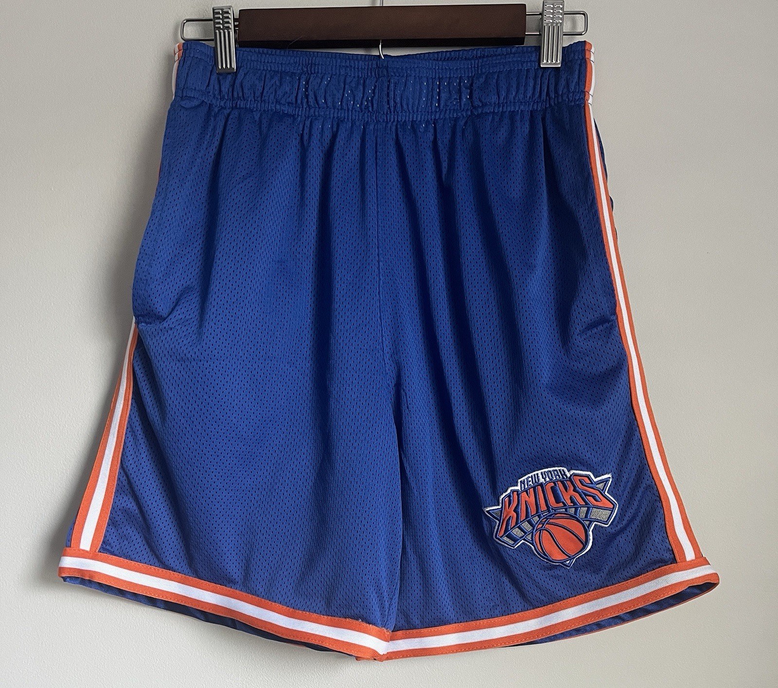 Ultra Game NBA Authentic New York Knicks Blue Orange Athletic Mesh Shorts S